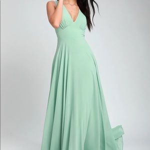NWT Lulus “Here for Love Sage Green Sleeveless Maxi Dress”